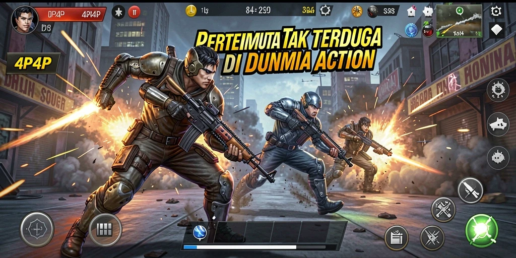 Tampilan gameplay seru dan mendebarkan dari 4P4P.