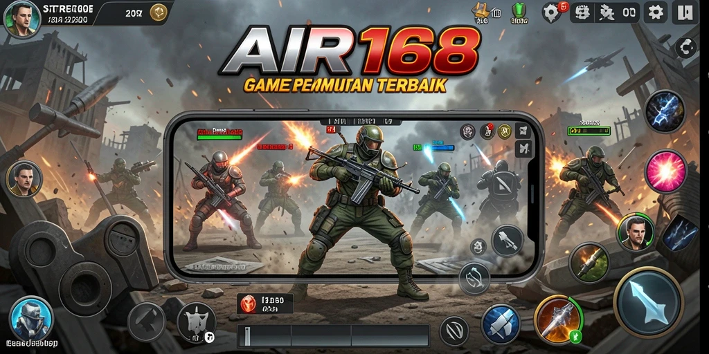 Tangkapan layar gameplay yang menunjukkan strategi pertempuran dalam AIR168.