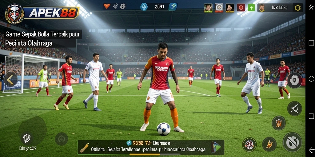 Tampilan menakjubkan dari gameplay APEK88 yang menghadirkan aksi sepak bola nyata.