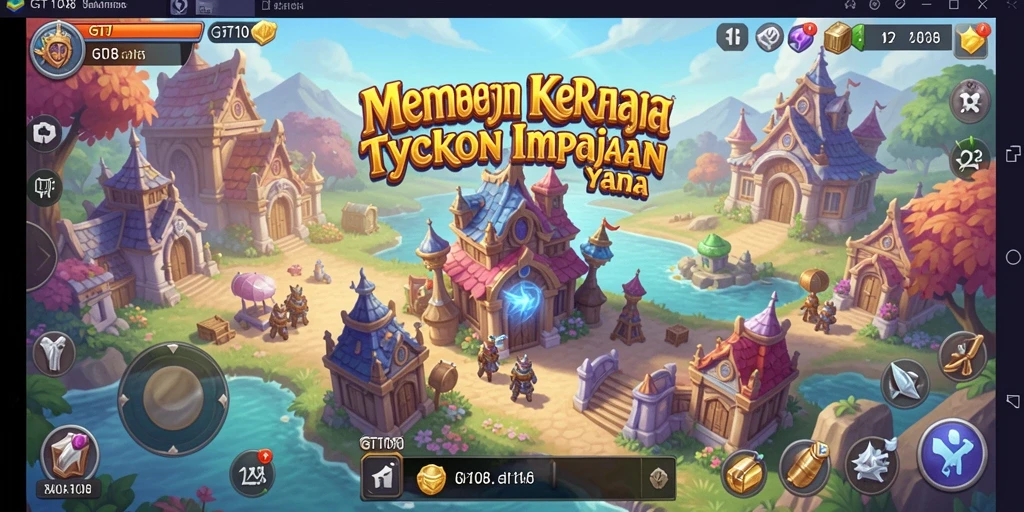 Tangkapan layar game GT108 menampilkan aktivitas membangun kerajaan Tycoon.