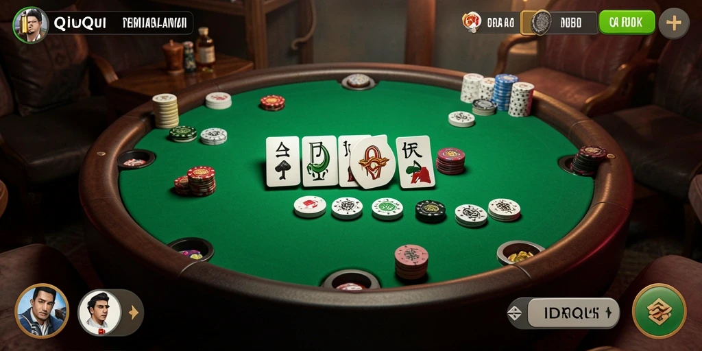 Tampilan menarik dari gameplay QiuQiu IDROK yang mendebarkan.