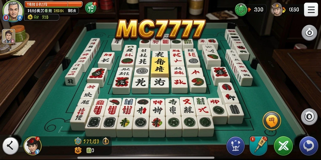 Screenshot gameplay MC777 menunjukkan aksi mencocokkan ubin Mahjong.