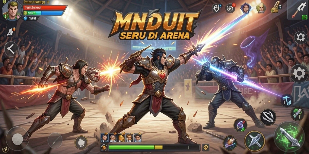 Tampilan seru gameplay MNDUIT dalam pertarungan yang mendebarkan.