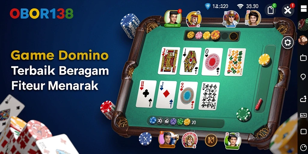 Tampilan permainan Domino OBOR138 yang seru dan menarik.