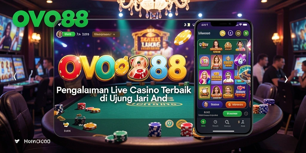 Tampilan gameplay OVO88 dengan dealer profesional di Live Casino.