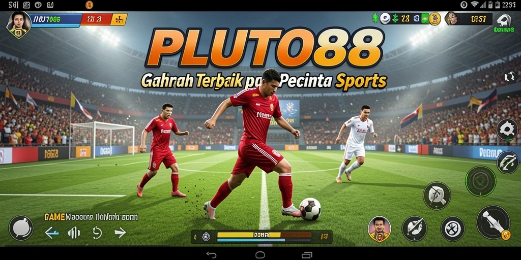 Tangkapan layar utama PLUTO88 menunjukkan momen seru dalam permainan olahraga.