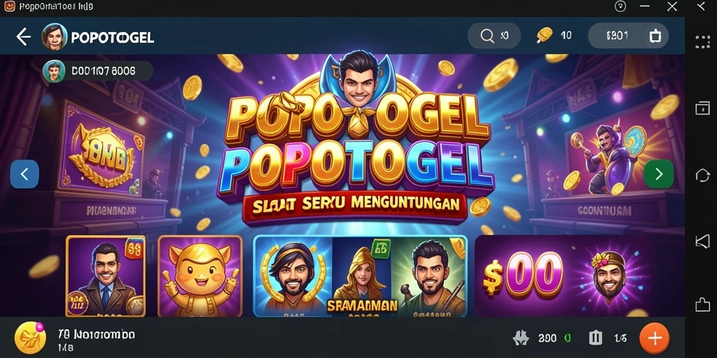 Tampilan gameplay seru di POPOTOGEL dengan berbagai tema slot.