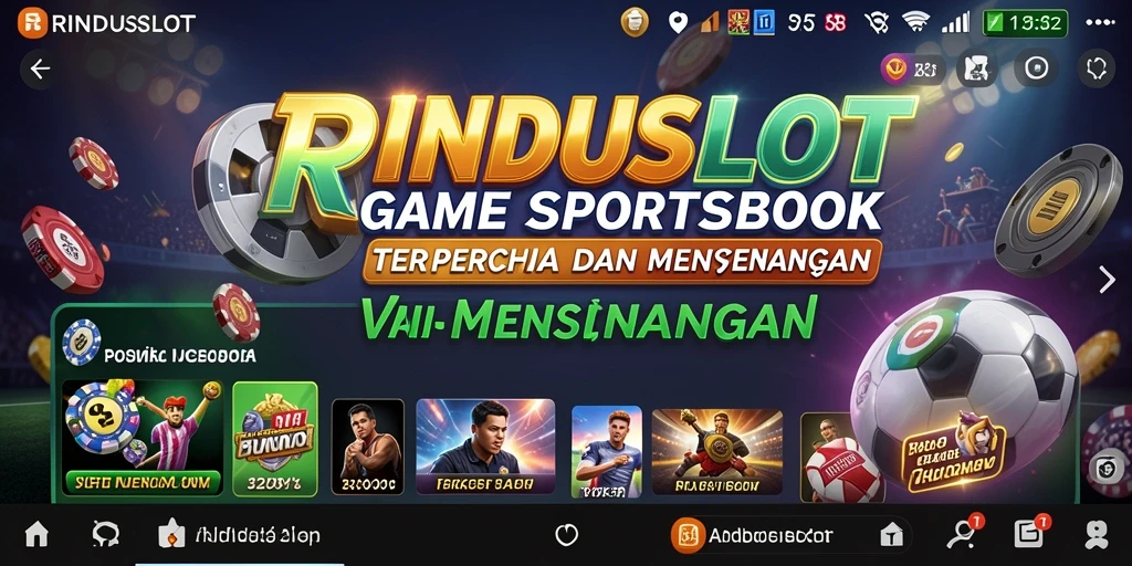 Tampilan menarik dari gameplay RINDUSLOT di aplikasi Sportsbook.
