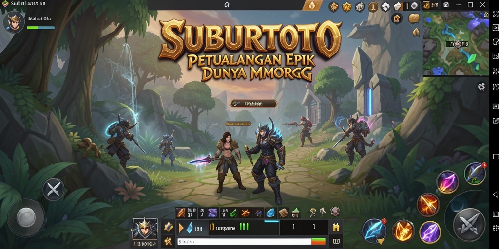 Screenshot gameplay SUBURTOTO yang menunjukkan aksi pertarungan epik dalam MMORPG.