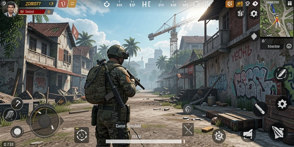 Tampilan gameplay ZORO77 yang menarik dan realistis.